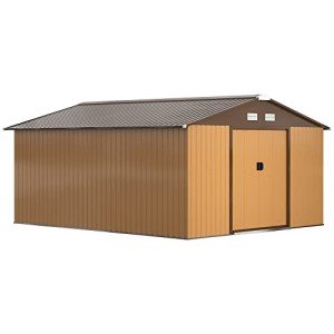 Yellow 11' x 13' Outdoor Garden Storage Shed