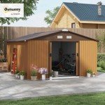 Yellow 11' x 13' Outdoor Garden Storage Shed