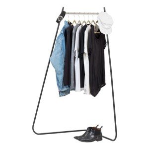 Stylish Freestanding Corner Clothes Rack - Black