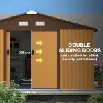 Yellow 11' x 13' Outdoor Garden Storage Shed