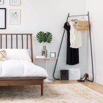 Stylish Freestanding Corner Clothes Rack - Black