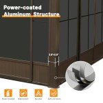 Domi 10x12FT Aluminum Sunroom with Lockable Screen
