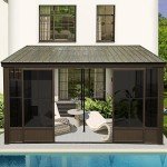 Domi 10x12FT Aluminum Sunroom with Lockable Screen