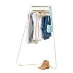 Stylish Freestanding Corner Clothes Rack - White