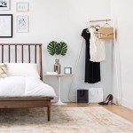 Stylish Freestanding Corner Clothes Rack - White