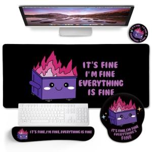 Funny Fire Dumpster Mouse Pad with Wrist Rest