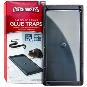 Catchmaster 10PK Indoor Glue Mouse Traps, Pet Safe