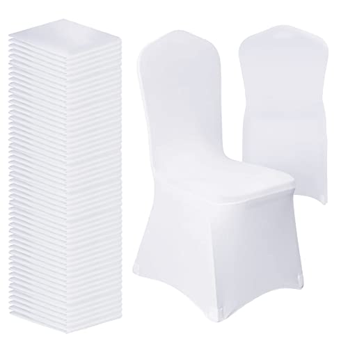 White Stretch Spandex Chair Covers for Party, Banquet
