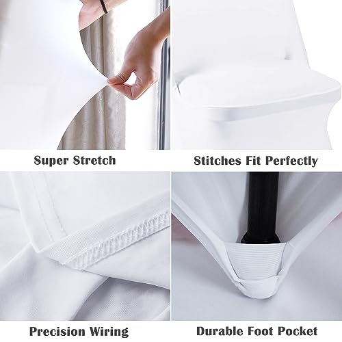 White Stretch Spandex Chair Covers for Party, Banquet