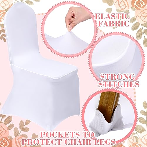 Rose Gold & White 100-Piece Wedding Chair Cover Set