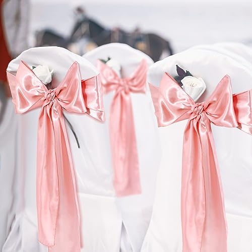 Rose Gold & White 100-Piece Wedding Chair Cover Set