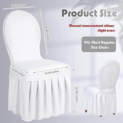 White Skirted Stretch Chair Covers for Wedding Events