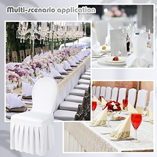 White Skirted Stretch Chair Covers for Wedding Events