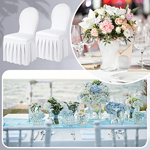 White Skirted Stretch Chair Covers for Wedding Events