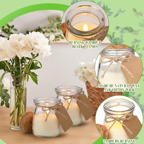 24 Pcs Natural Wax Candle Wedding Favors Set