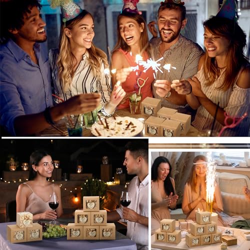 50 Sets Rustic Wood Candle Holders for Guests