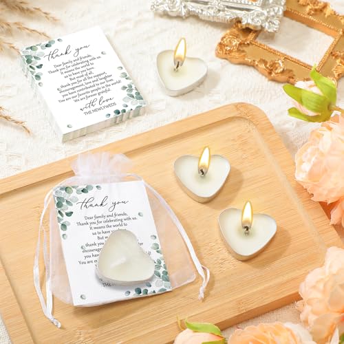 Heart Shaped Candles & Thank You Cards Set