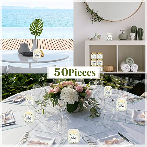 50 Wedding Thank You Candle Jar Set, 10 Scents