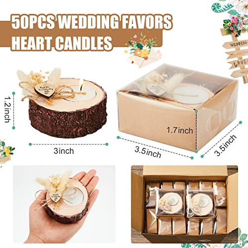 50 Pcs Candle Holders Wedding Favors Rustic Decor