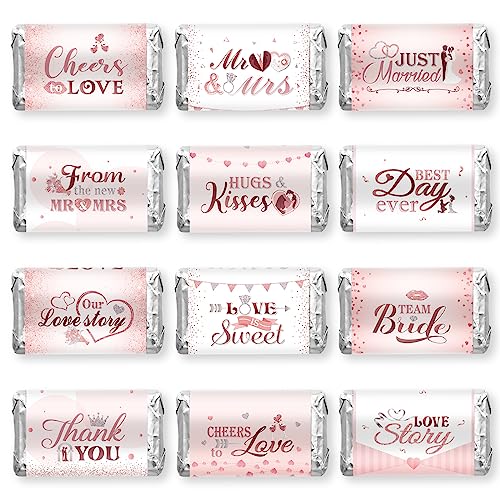 180 Pink Wedding Candy Wrappers, Party Decorations Supplies