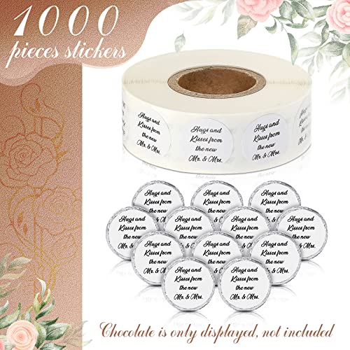1000 Hugs and Kisses Wedding Stickers - White