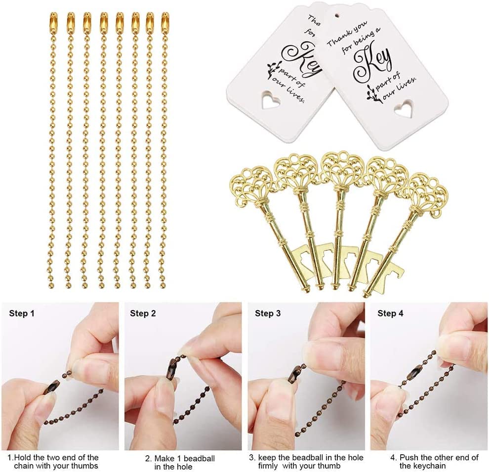 Vintage Skeleton Key Bottle Opener Wedding Favors 100pcs