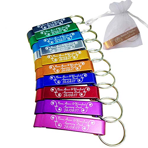 Personalized Bottle Opener Keychain Wedding Party Favors