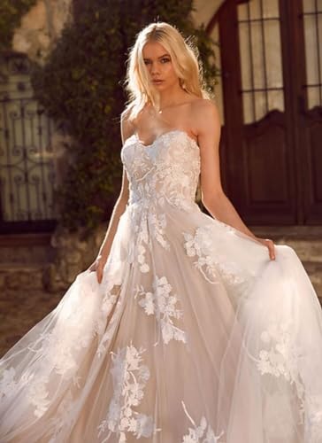2024 Off Shoulder Lace A-line Wedding Dress - Champgane - Plus Size