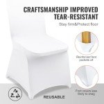 100 White Polyester Spandex Chair Covers for Weddings