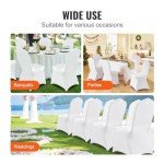 100 White Polyester Spandex Chair Covers for Weddings