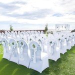 100 White Polyester Spandex Chair Covers for Weddings