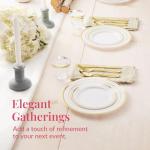 Gold Reusable Dinnerware Set for 100 Guests - 600pc