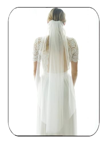 Ivory Bride Wedding Veil with Comb - Fingertip