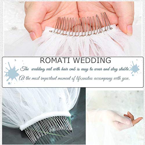 Ivory Bride Wedding Veil with Comb - Fingertip