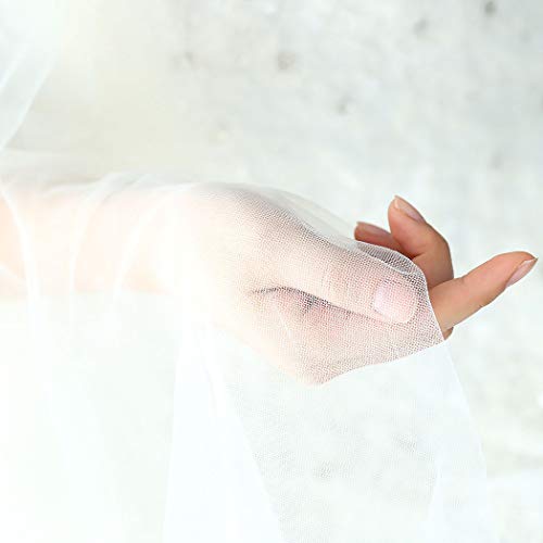Ivory Bride Wedding Veil with Comb - Fingertip
