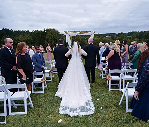 Long Lace Cathedral Veil with Comb for Bride
