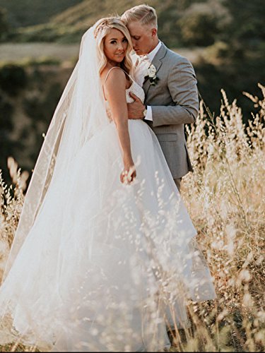 Unsutuo Bridal Cathedral Wedding Veil with Rhinestones
