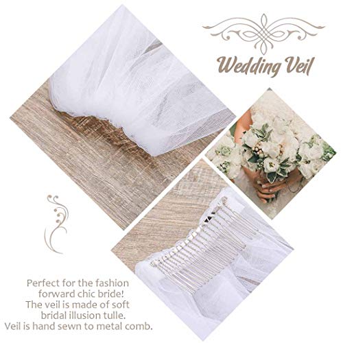 Unsutuo Bridal Cathedral Wedding Veil with Rhinestones
