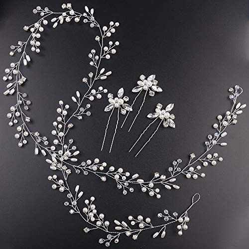 Denifery Rose Gold Silver Bridal Head Vine Hair Accessories