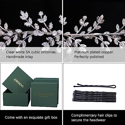 Jorsnovs Bridal Headpieces: Chic CZ Hair Accessories for Women