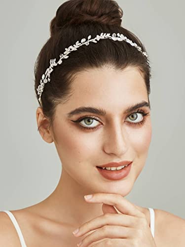 SWEETV Rhinestone Bridal Headband for Wedding Hair Accessories