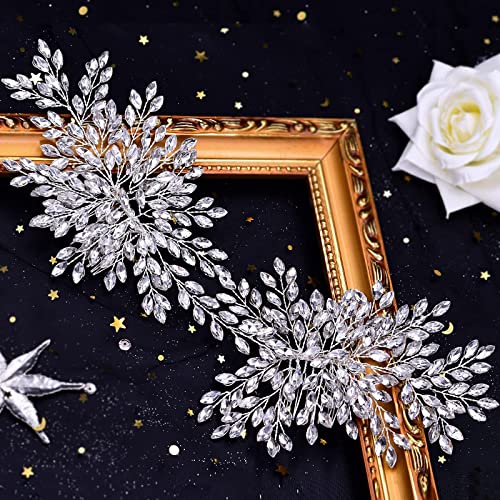 HAIPEI Rhinestone Bridal Hair Comb Headpiece Wedding Headband