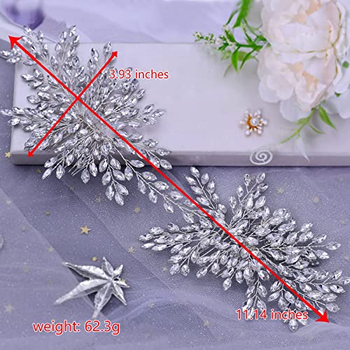 HAIPEI Rhinestone Bridal Hair Comb Headpiece Wedding Headband