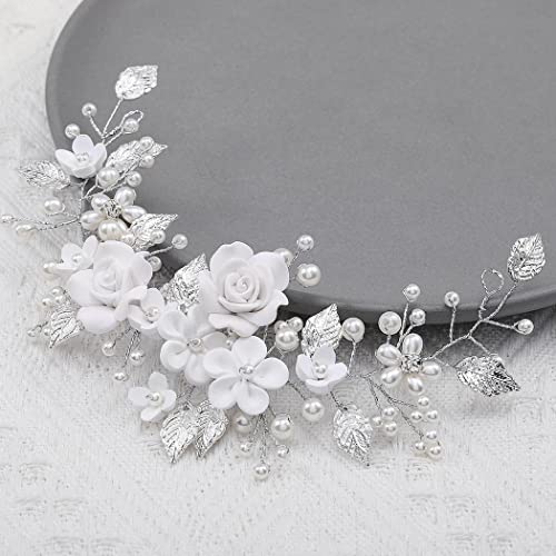 Flower Bride Wedding Hair Vine Pearl Bridal Accessories