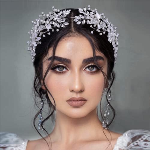 Rhinestone Leaf Crystal Bridal Headband Wedding Hair Accessories