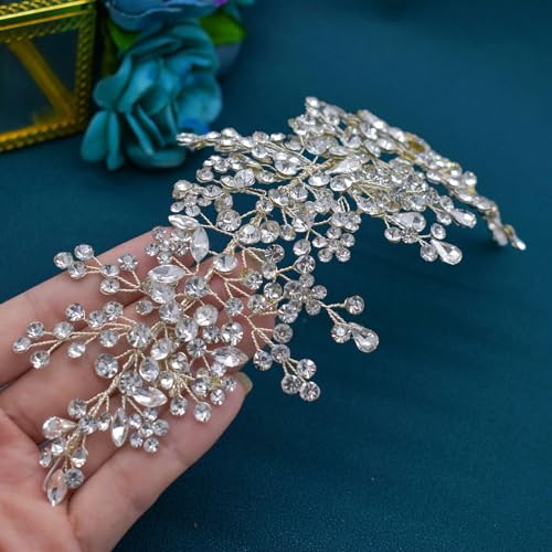 Bride Rhinestone Headband Wedding Hair Accessories (Silver)