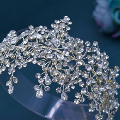 Bride Rhinestone Headband Wedding Hair Accessories (Silver)