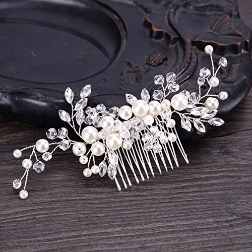 Urberry Bridal Flower Hair Clips Pearl Headpiece Wedding