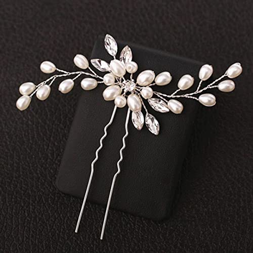 Urberry Bridal Flower Hair Clips Pearl Headpiece Wedding
