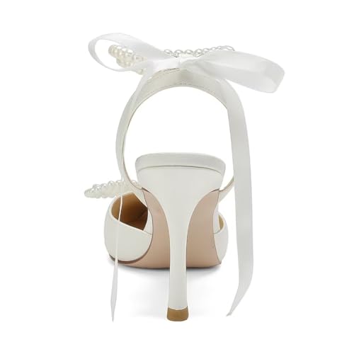 Ivory Pearl High Heel Wedding Shoes for Bride